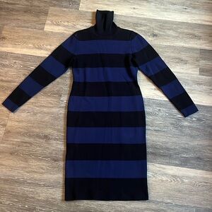 NWT J. Crew navy and black turtleneck dress